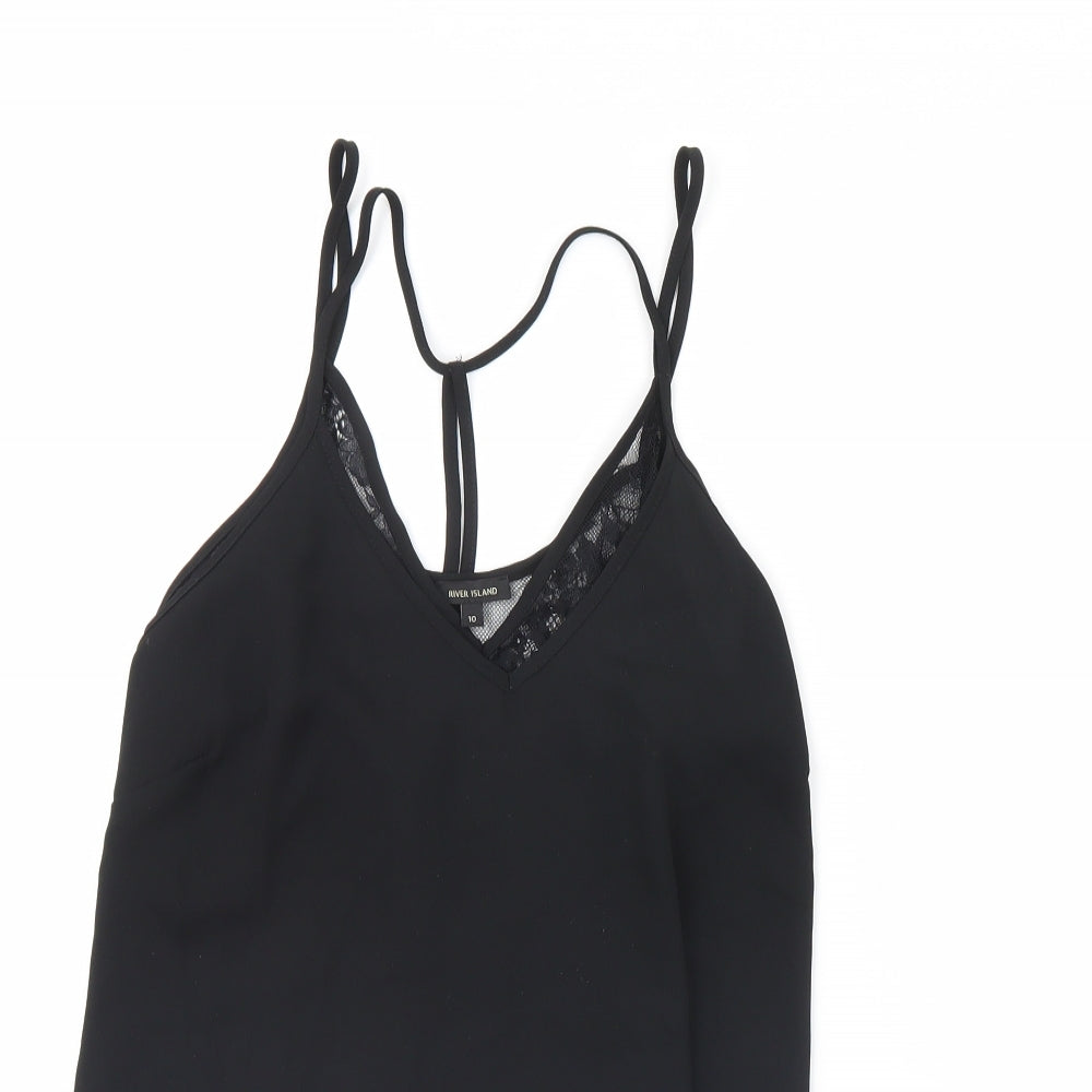 River Island Womens Black   Basic Tank Size 10