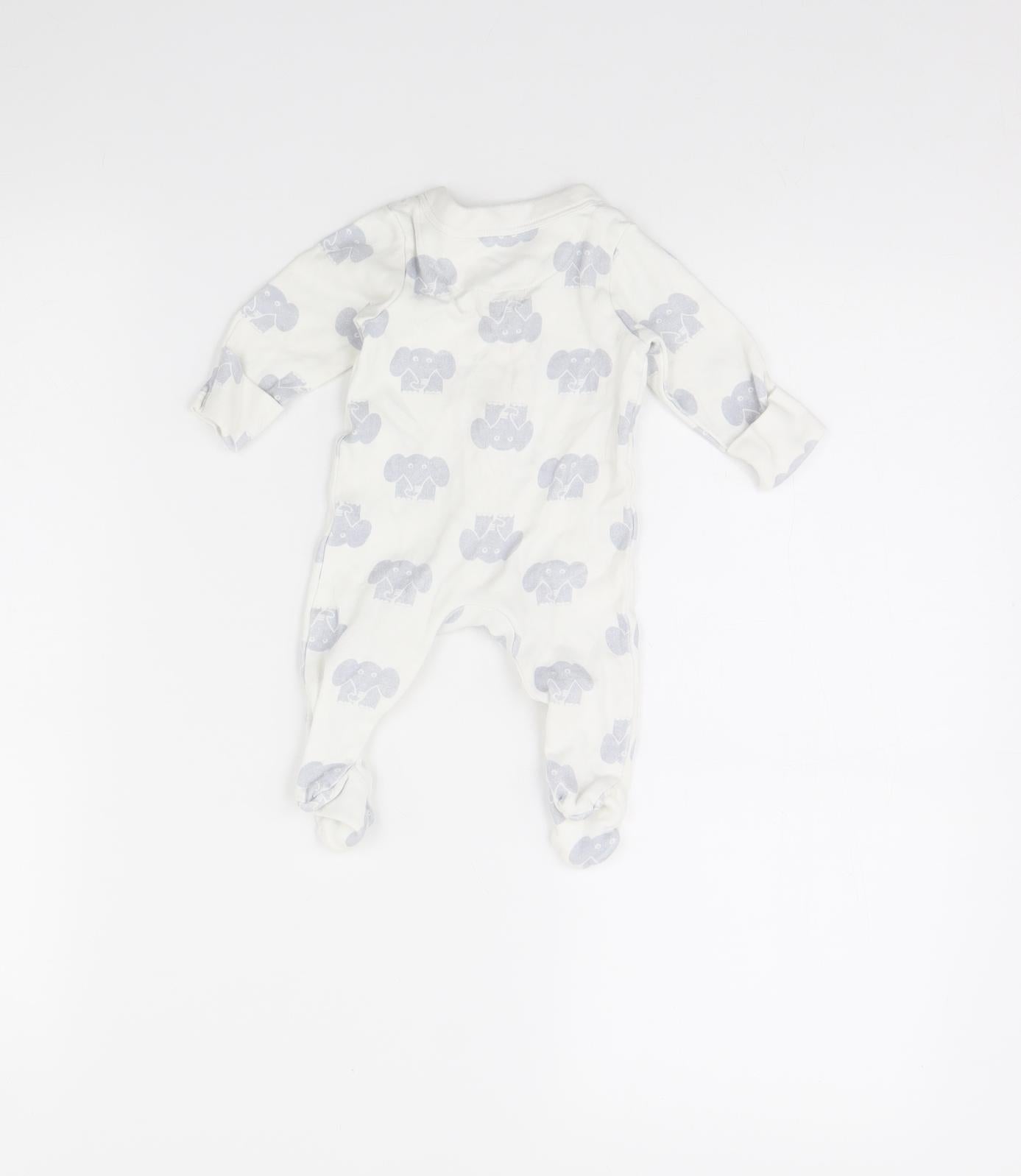 m&S Baby White Animal Print  Babygrow One-Piece Size 0-3 Months  - new baby