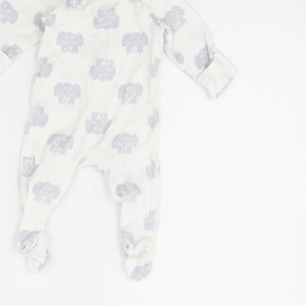 m&S Baby White Animal Print  Babygrow One-Piece Size 0-3 Months  - new baby