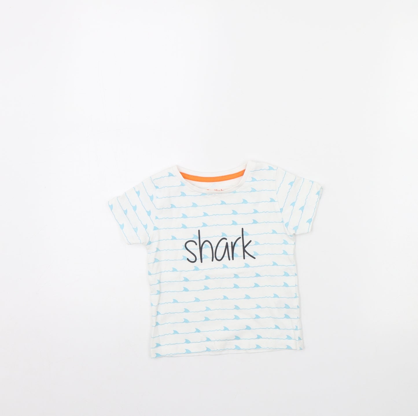 Lullaby Baby White Striped  Basic T-Shirt Size 12 Months  - Shark