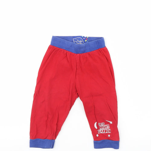 Preworn Boys Red Solid   Pyjama Pants Size 2 Years  - In the Night Garden
