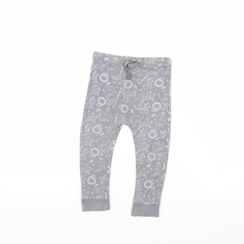 Matalan Baby Grey Animal Print  Jogger Trousers Size 12 Months