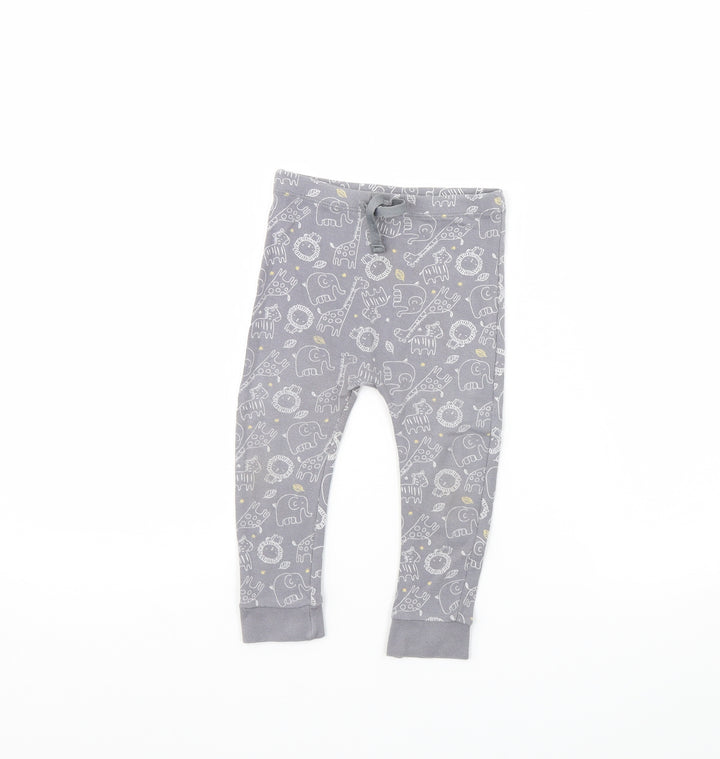 Matalan Baby Grey Animal Print Jogger Trousers Size 12 Months