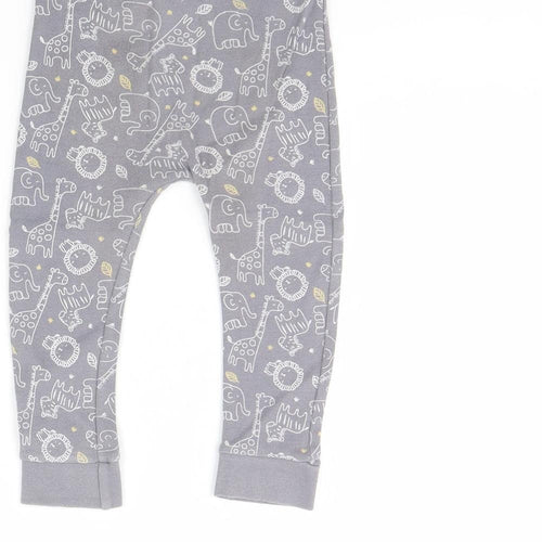 Matalan Baby Grey Animal Print  Jogger Trousers Size 12 Months