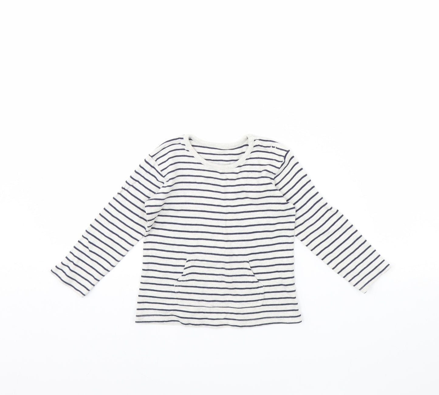 George Baby Grey Striped  Basic T-Shirt Size 12 Months
