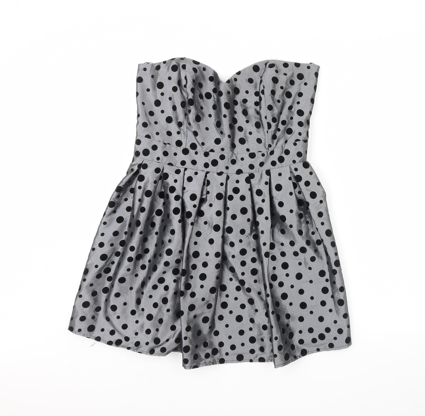 Select Womens Grey Polka Dot  Mini  Size 16