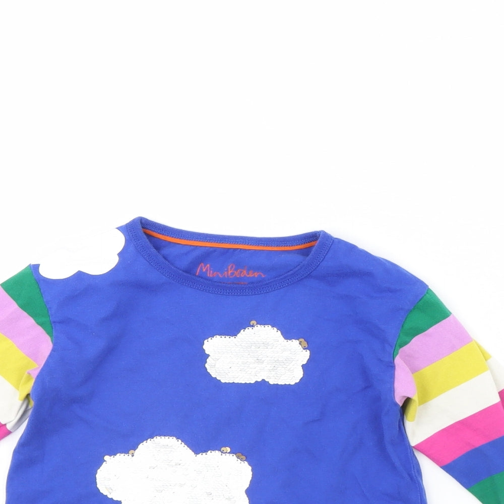 Mini Boden Girls Blue   Basic T-Shirt Size 3 Years  - clouds