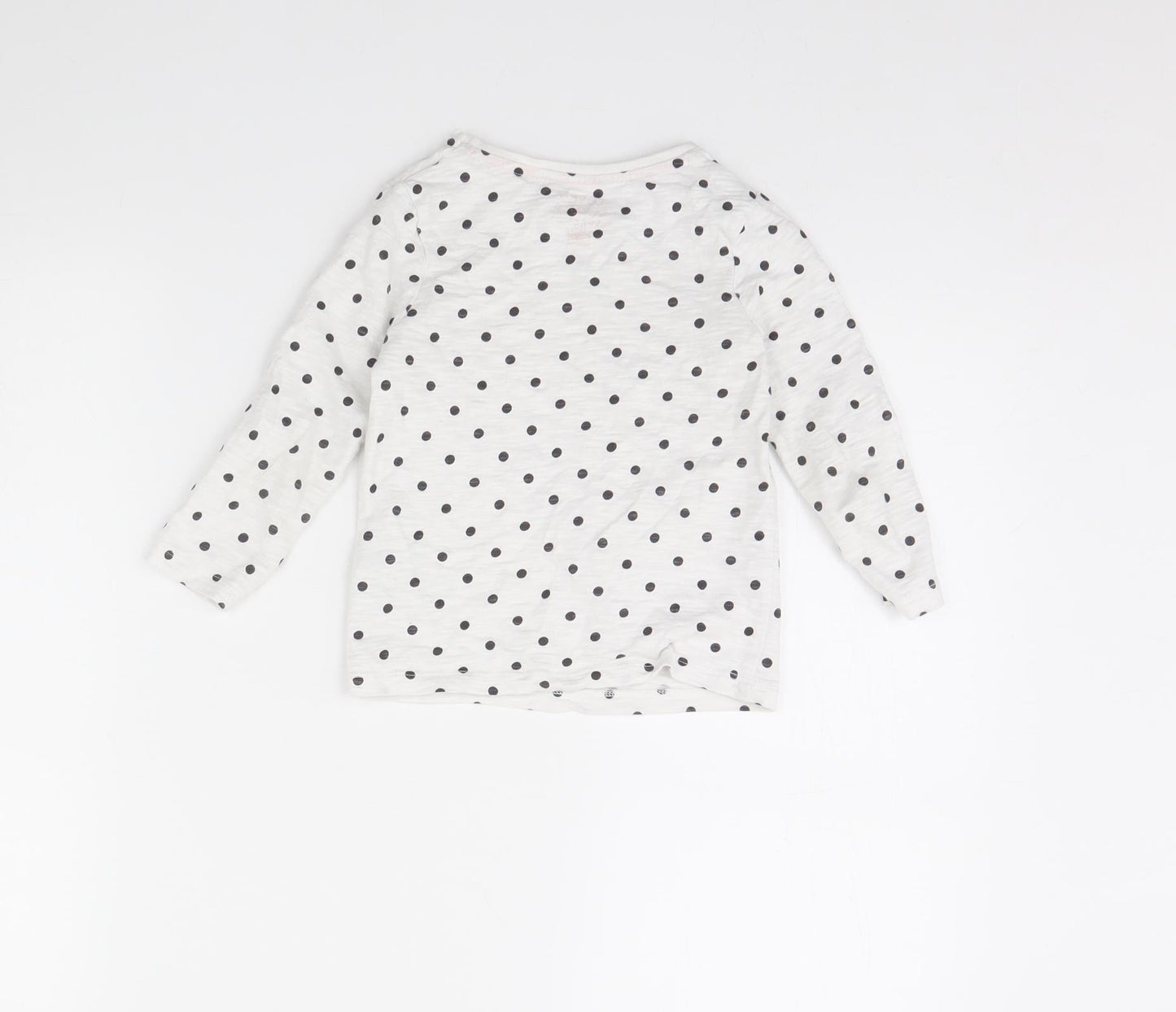 F&F Girls White Polka Dot  Basic T-Shirt Size 3 Years