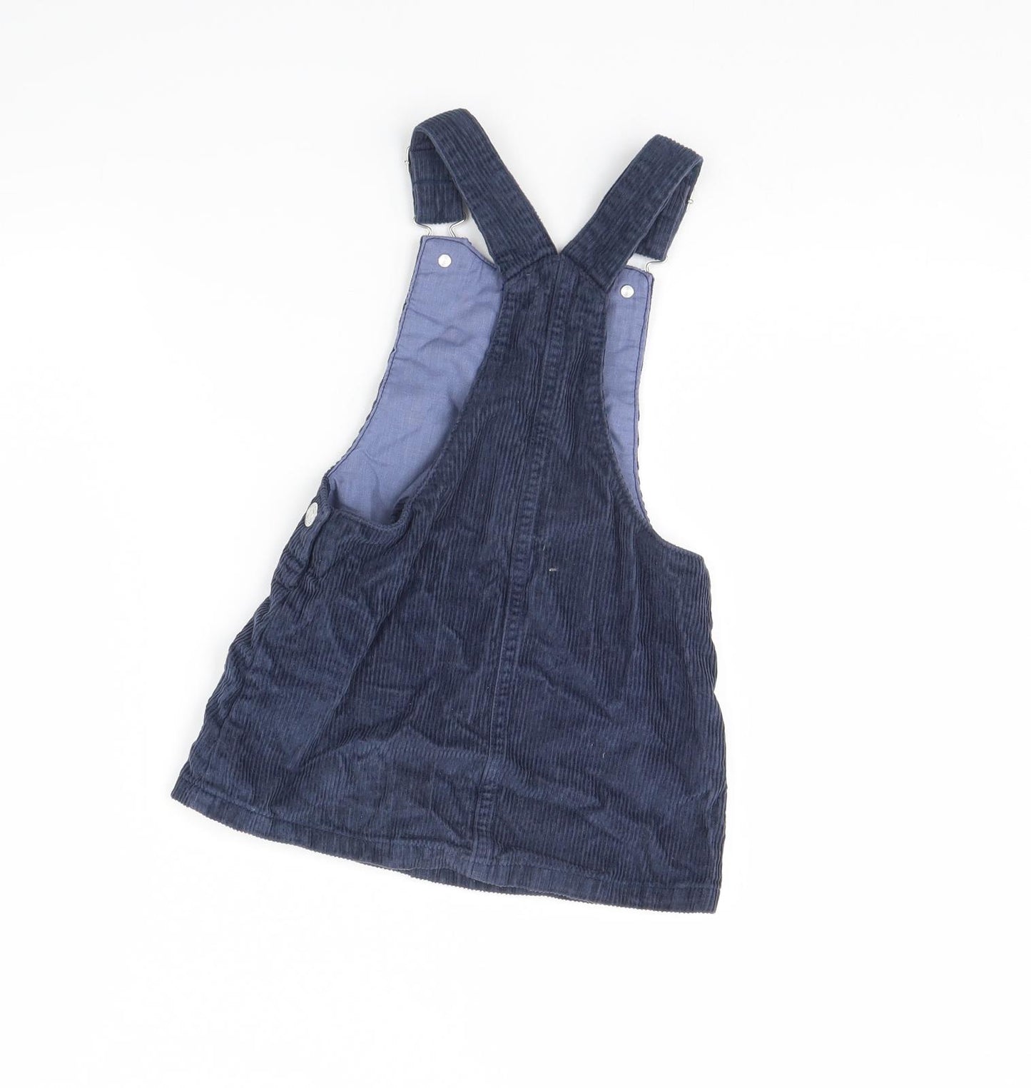 F&F Girls Blue  Corduroy Pinafore/Dungaree Dress  Size 3 Years