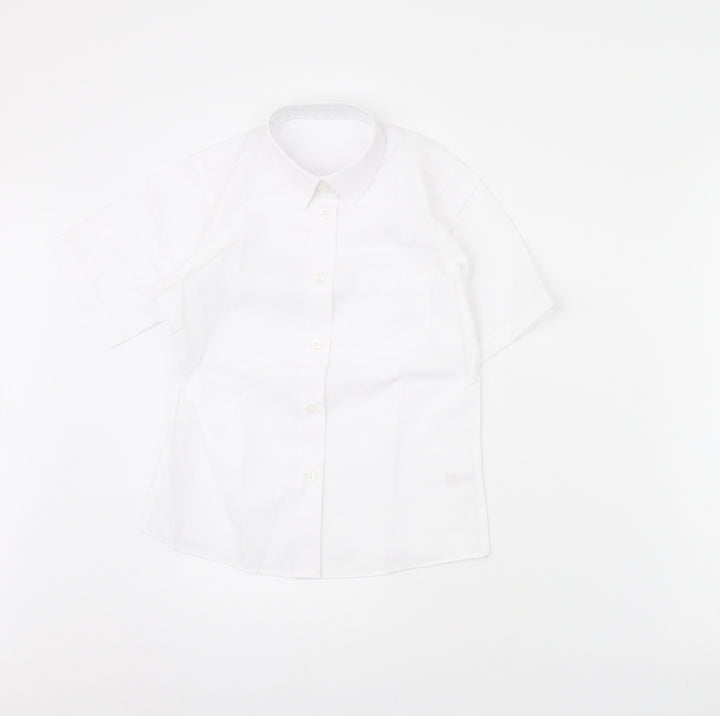 TU Girls White   Basic Button-Up Size 9 Years  - school
