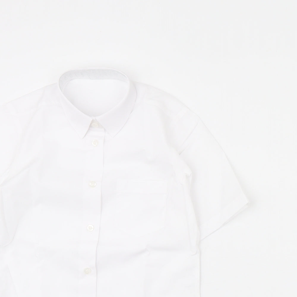 TU Girls White   Basic Button-Up Size 9 Years  - school
