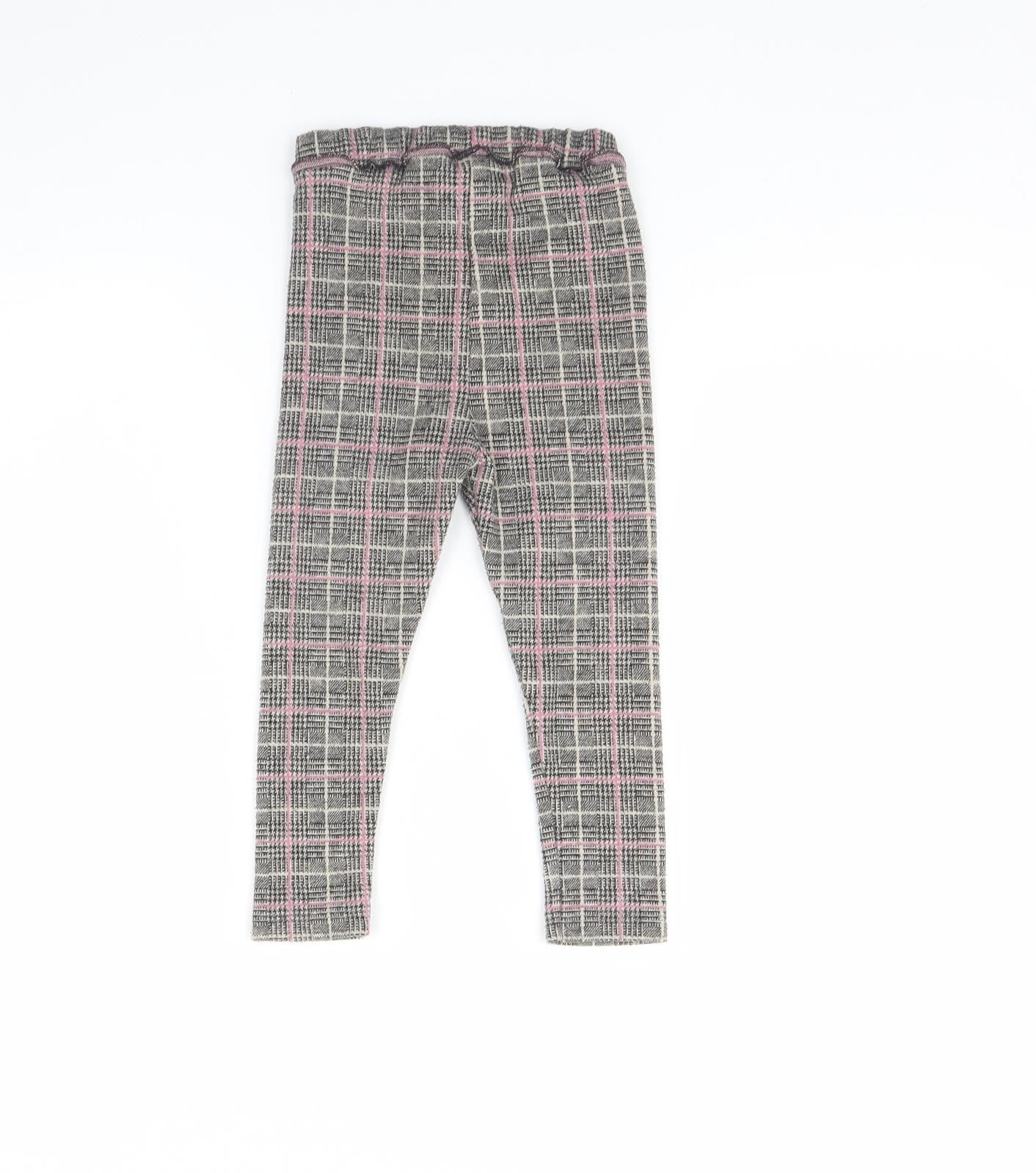 Zara Girls Black Check  Capri Trousers Size 2 Years