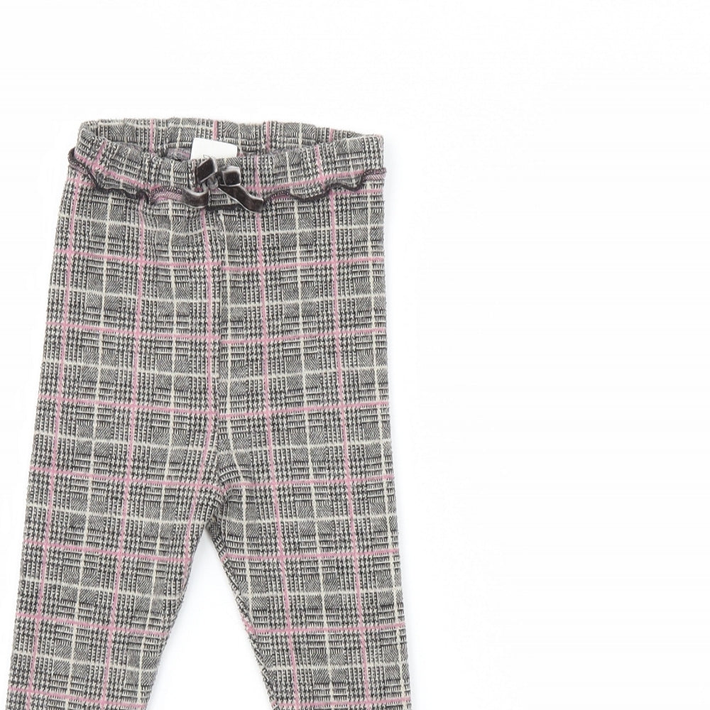 Zara Girls Black Check  Capri Trousers Size 2 Years
