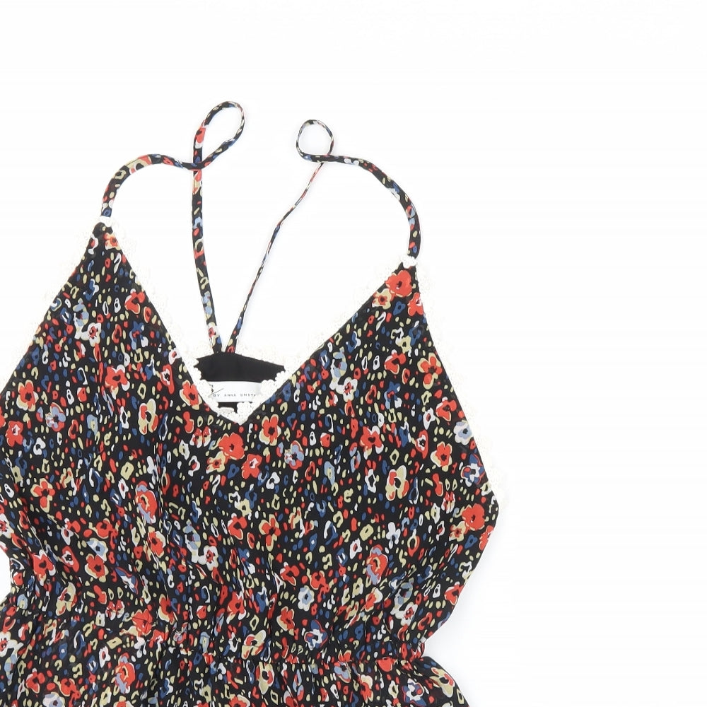 Anna Smith Womens Black Floral  Playsuit One-Piece Size 12
