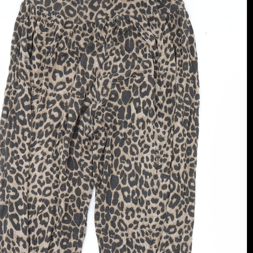 Preworn Womens Brown Animal Print  Trousers  Size 16 L29 in