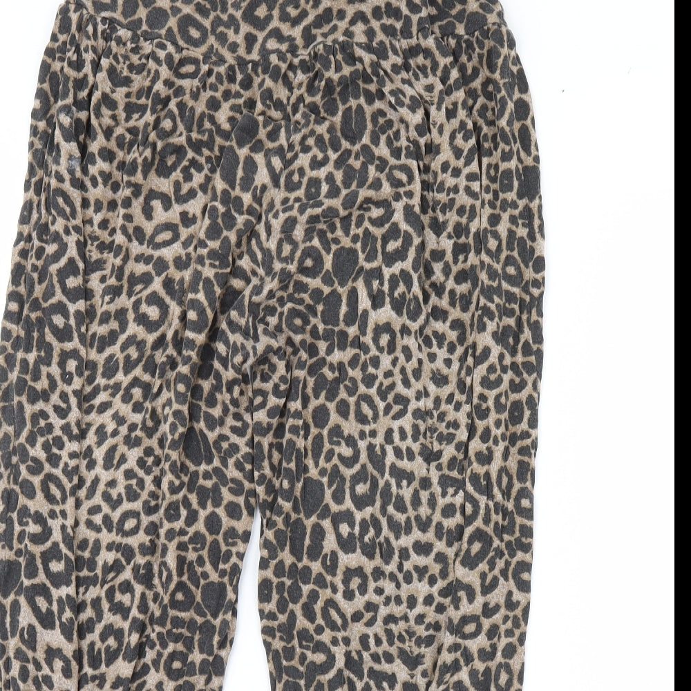 Preworn Womens Brown Animal Print  Trousers  Size 16 L29 in