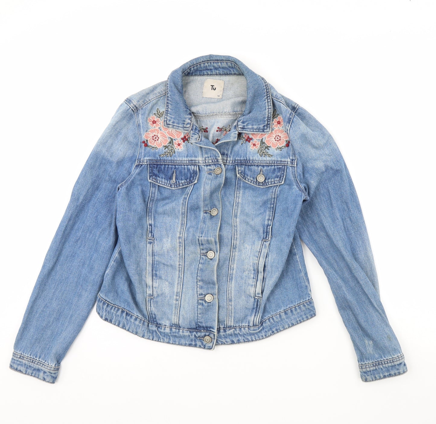 TU Womens Blue  Denim Jacket  Size 10