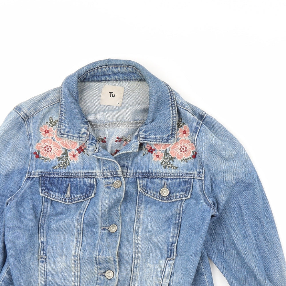 TU Womens Blue  Denim Jacket  Size 10