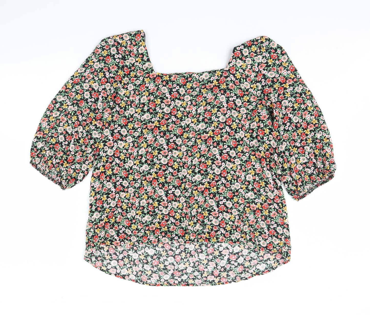 F&F Womens Black Floral  Basic Blouse Size 18