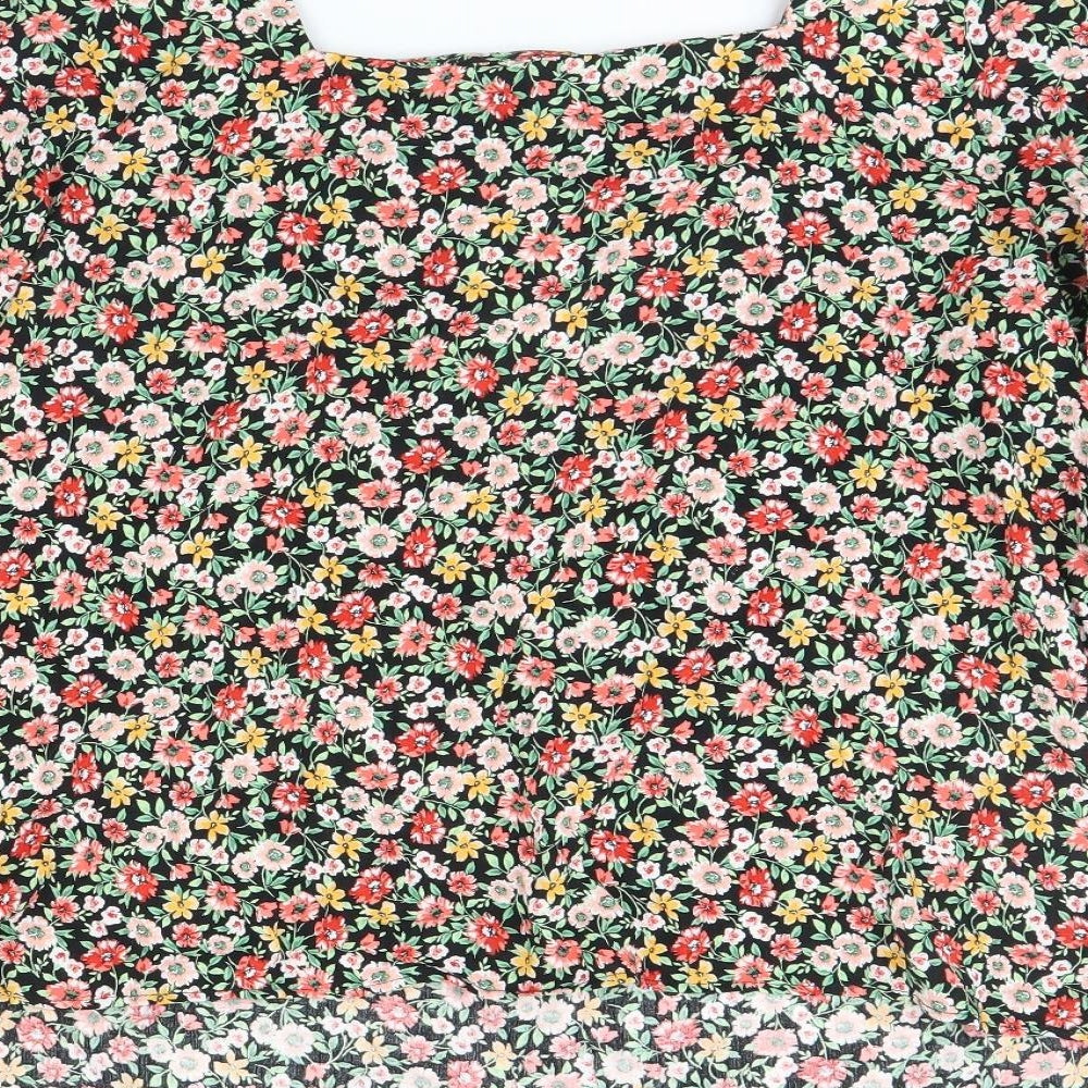 F&F Womens Black Floral  Basic Blouse Size 18