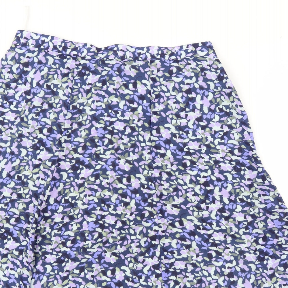 EWM Womens Blue Floral  Flare Skirt Size 16