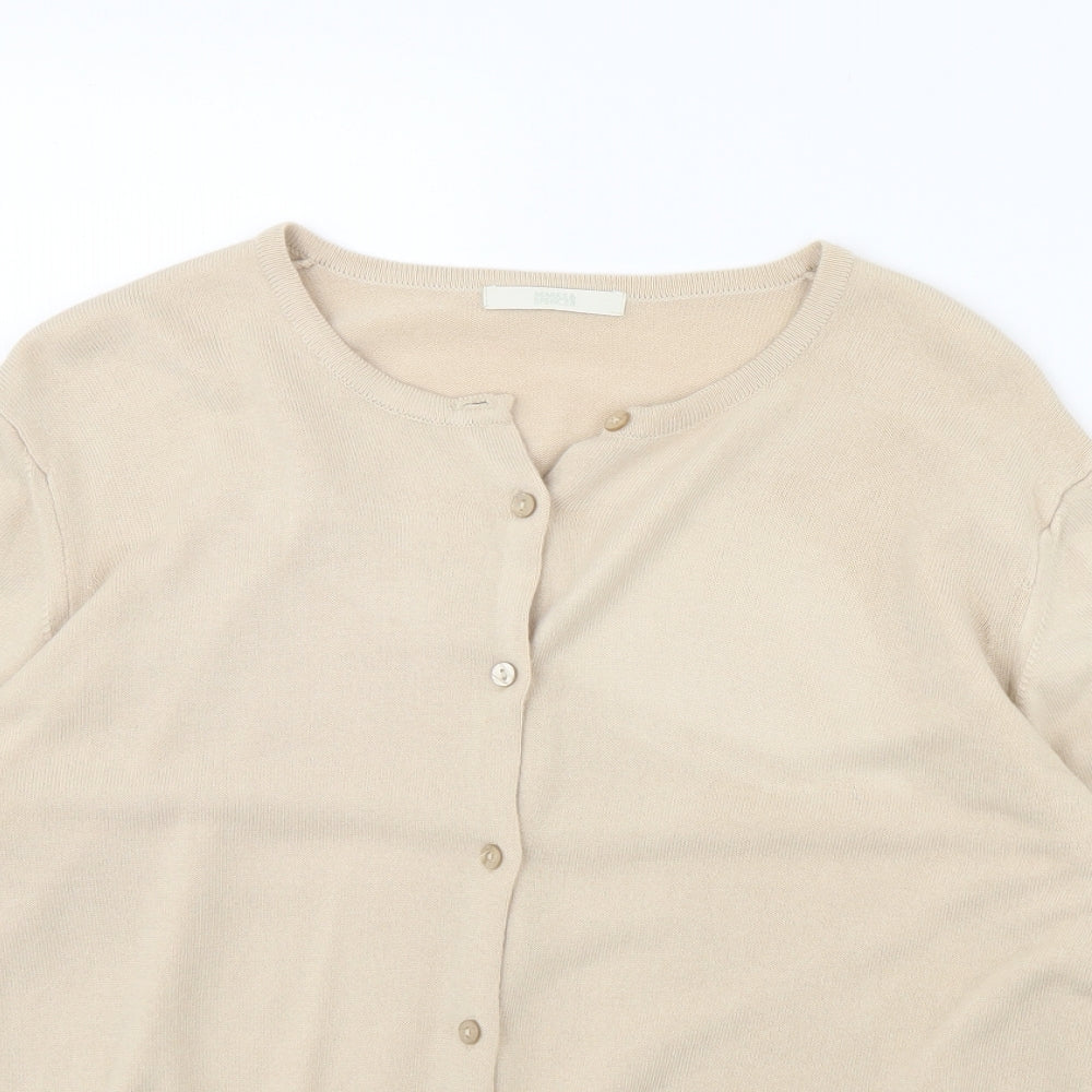 M&s Womens Beige   Cardigan Jumper Size 18