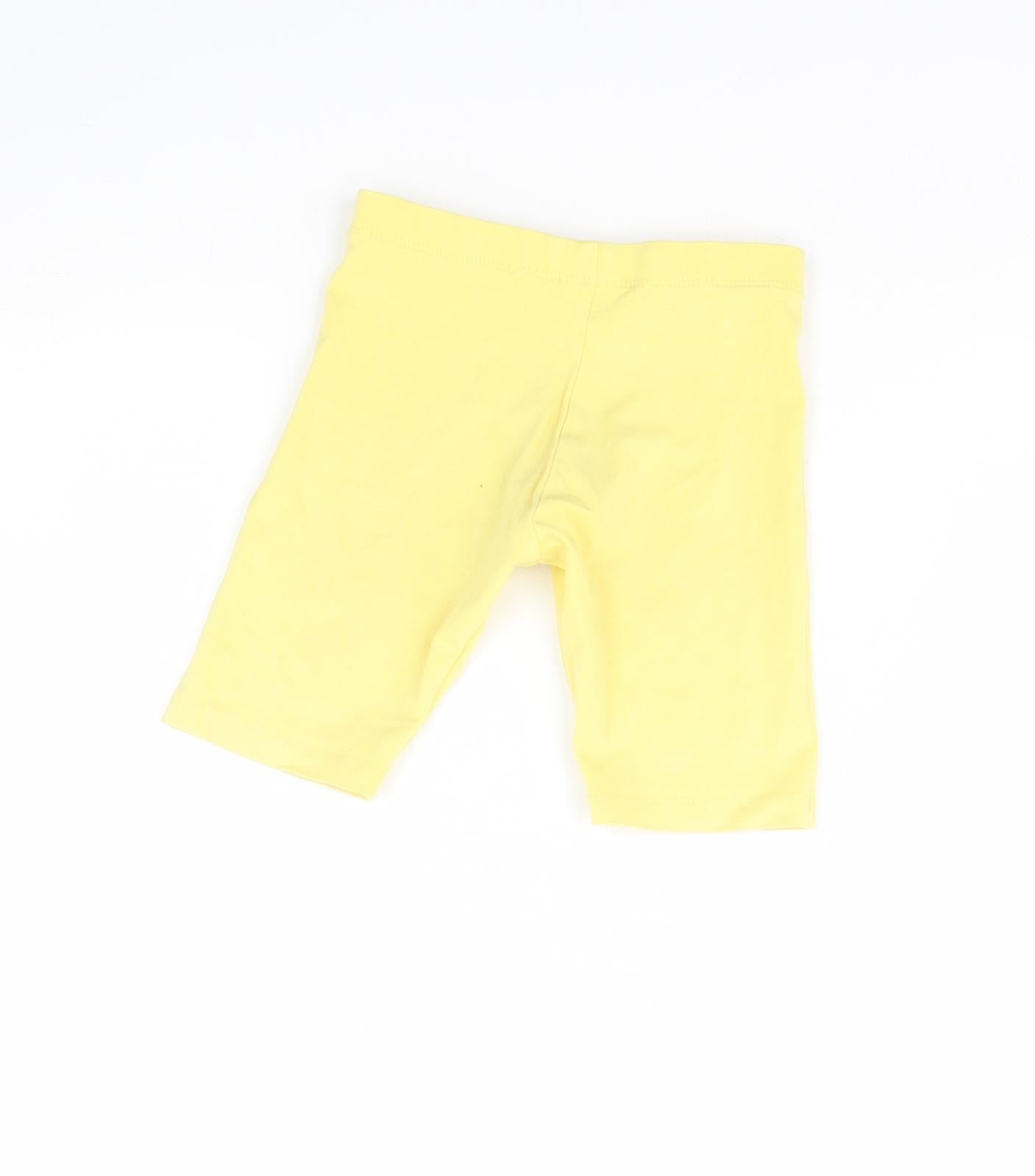F&F Girls Yellow   Compression Shorts Size 3 Years