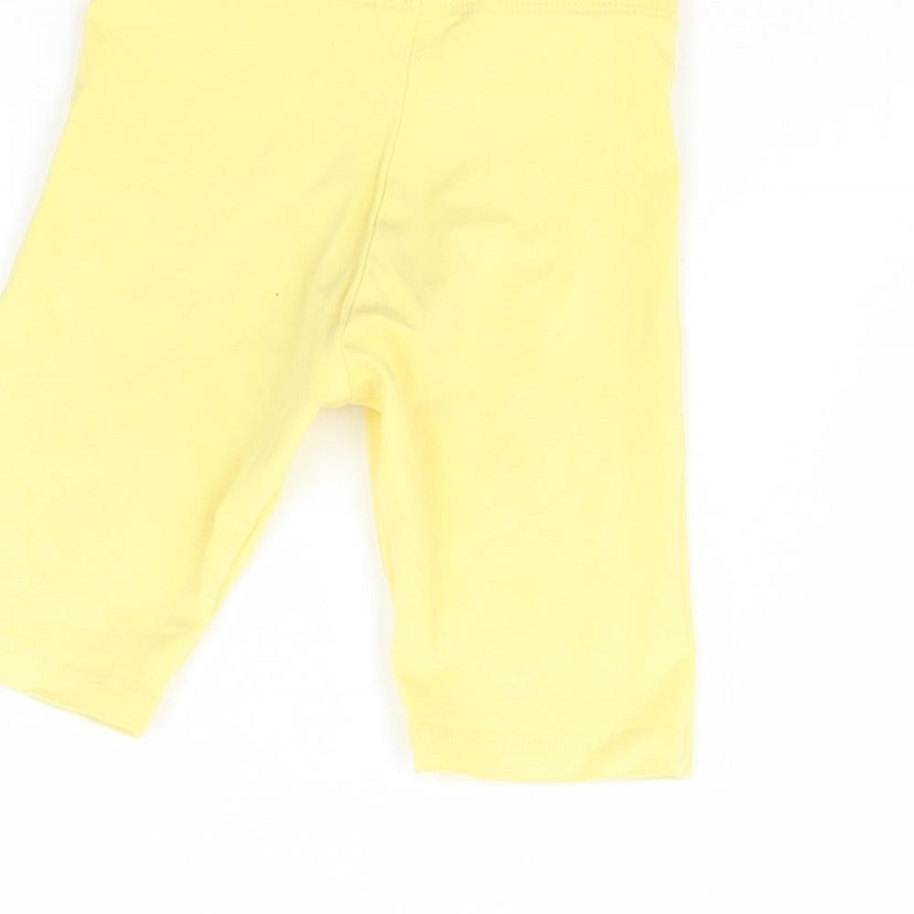 F&F Girls Yellow   Compression Shorts Size 3 Years