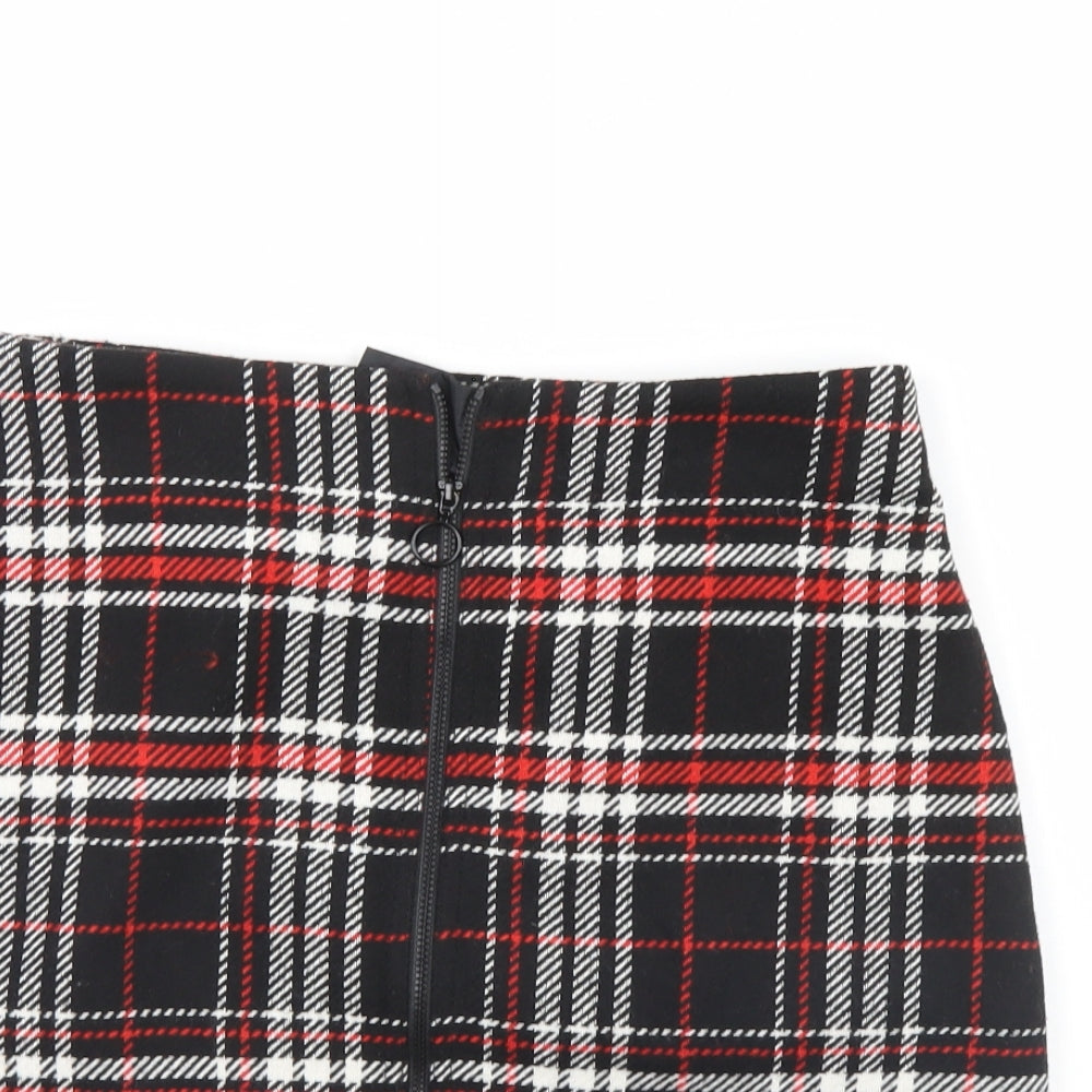 Papaya Womens Black Check  Mini Skirt Size 8
