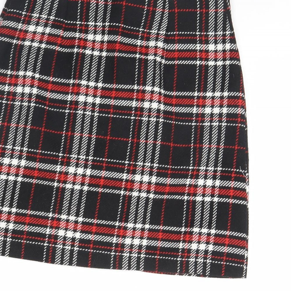 Papaya Womens Black Check  Mini Skirt Size 8