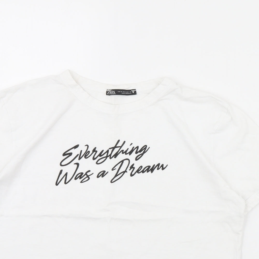 Zara Womens White   Basic T-Shirt Size M