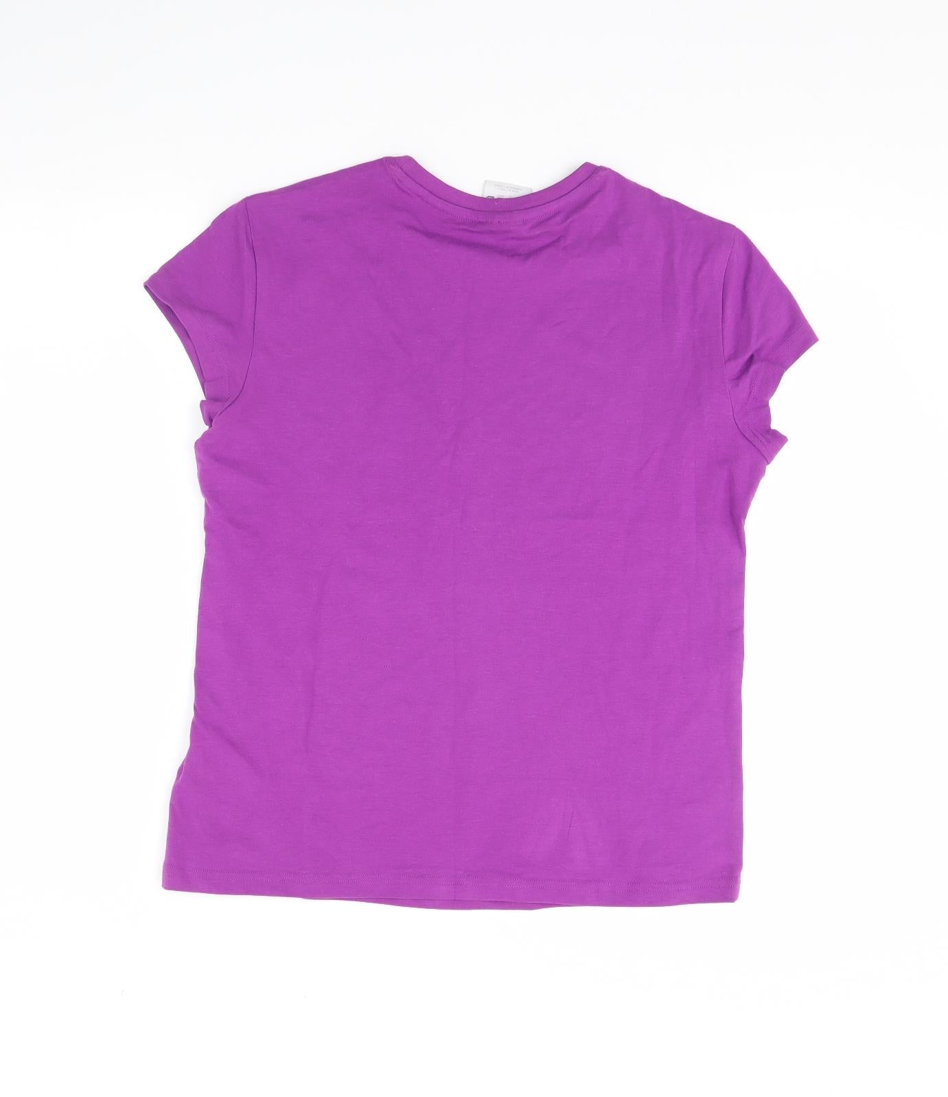 adidas Womens Purple   Basic T-Shirt Size 16