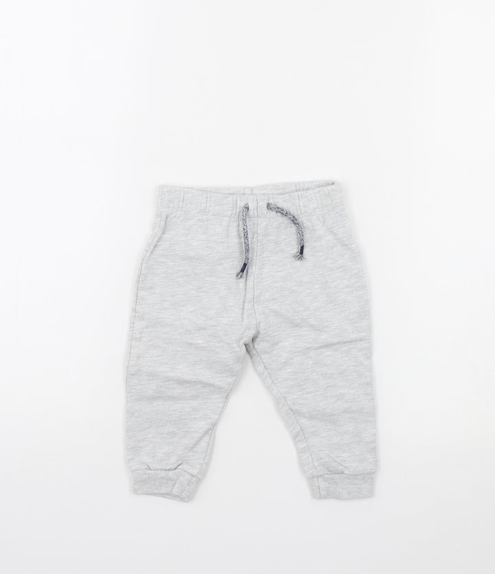 Fred & FLo Baby Grey Jogger Trousers Size 9 Months