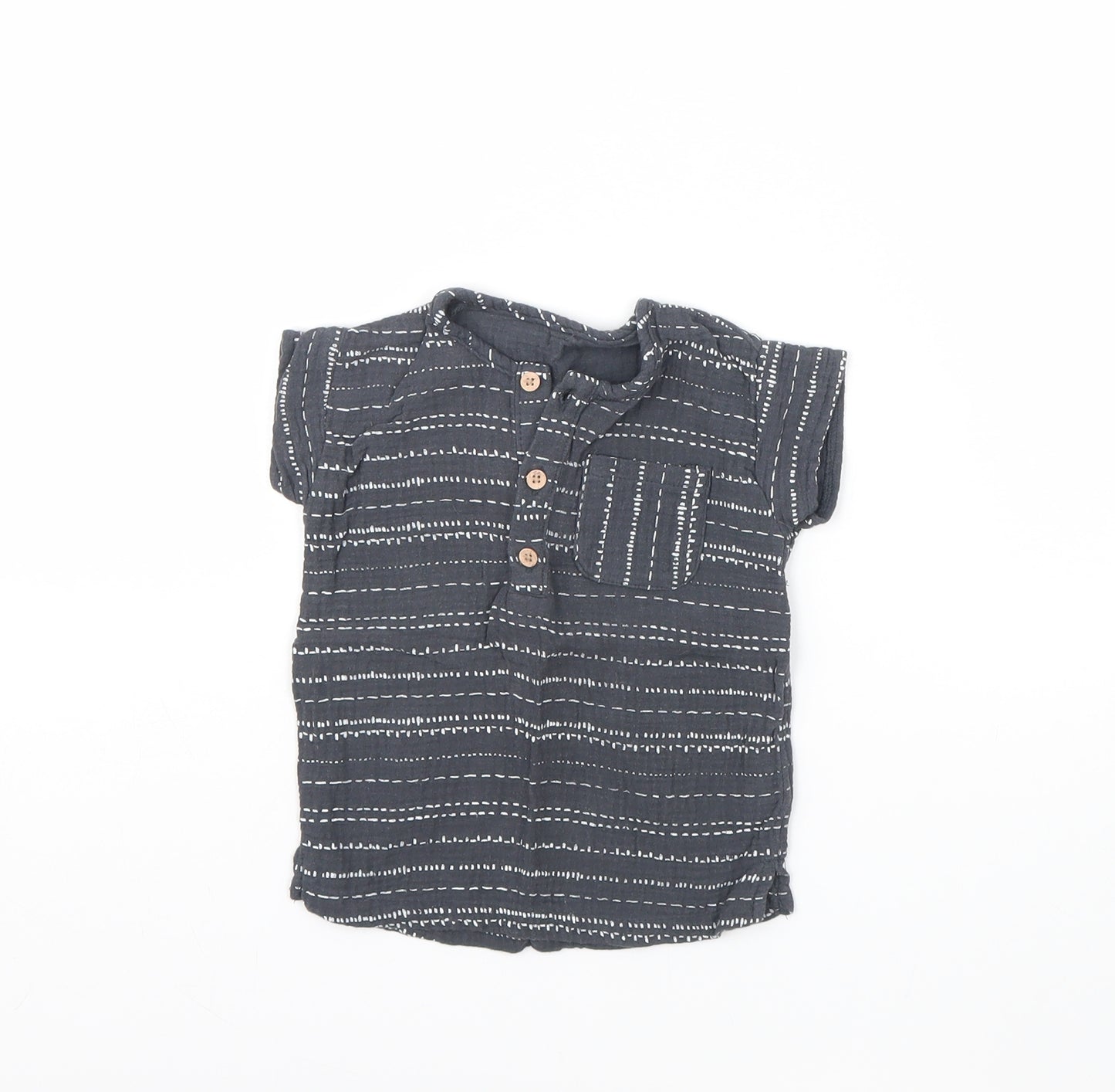 George Baby Grey Striped  Basic Blouse Size 9-12 Months