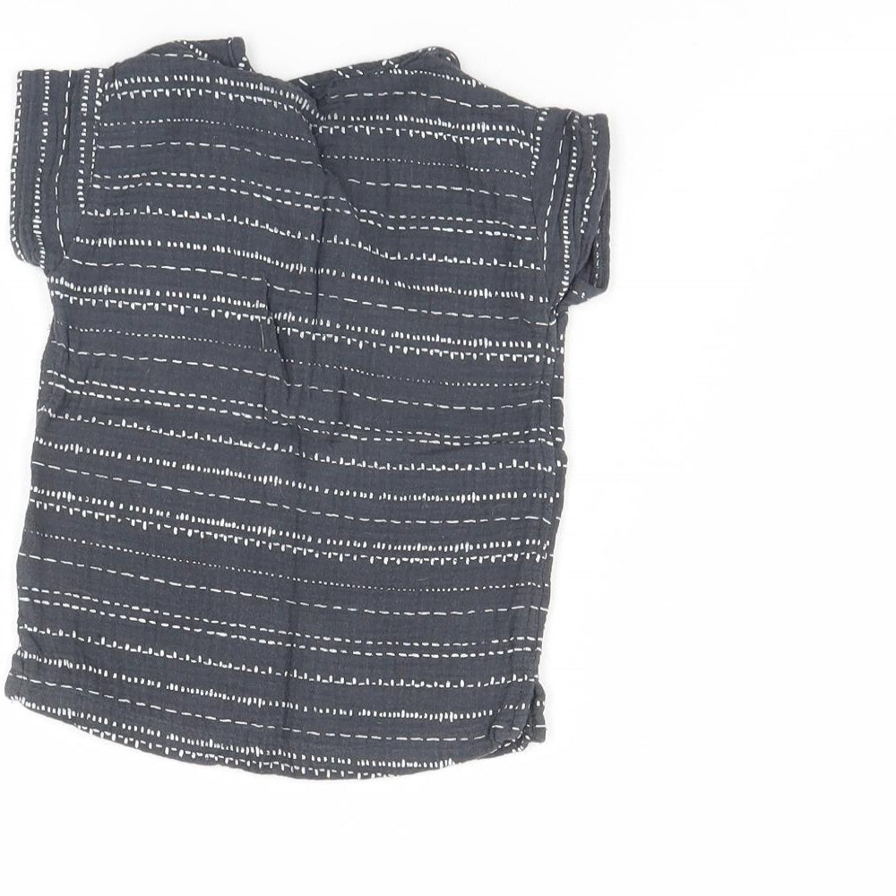 George Baby Grey Striped  Basic Blouse Size 9-12 Months
