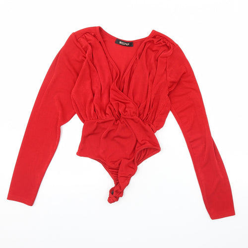 Misspap Womens Red   Bodysuit One-Piece Size 10