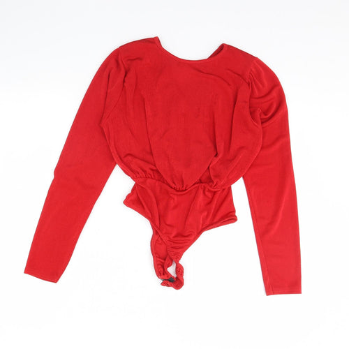 Misspap Womens Red   Bodysuit One-Piece Size 10