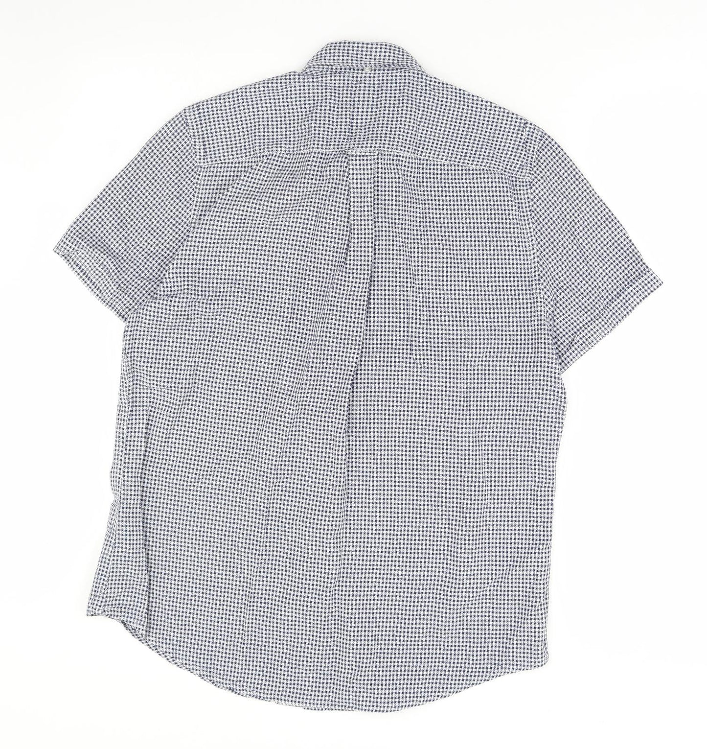 NEXT Mens Blue Herringbone   Dress Shirt Size M