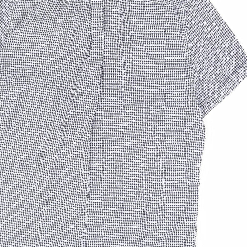 NEXT Mens Blue Herringbone   Dress Shirt Size M
