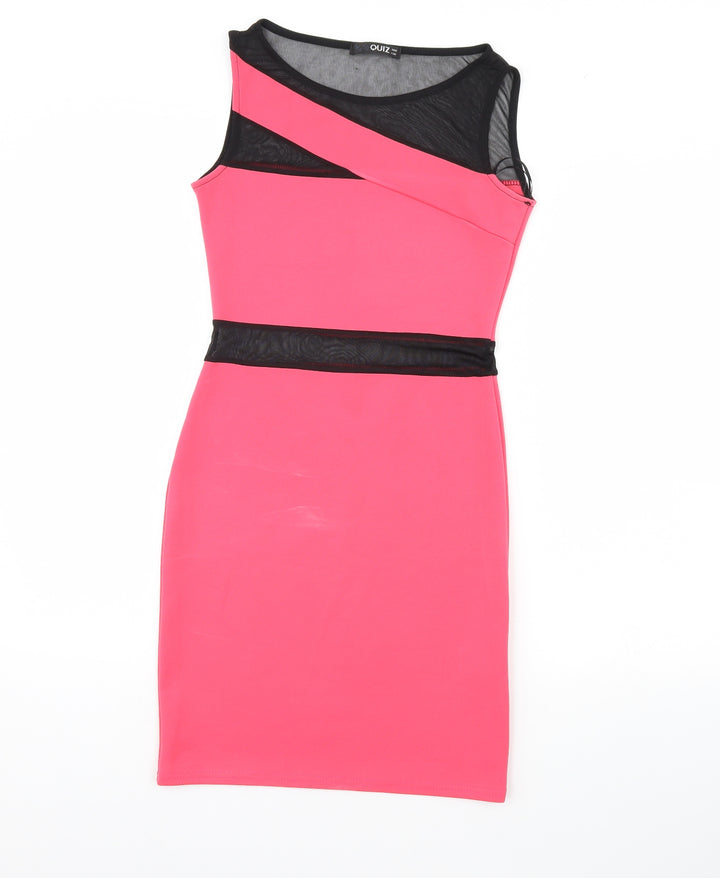 Quiz Womens Pink Sheath Size 8