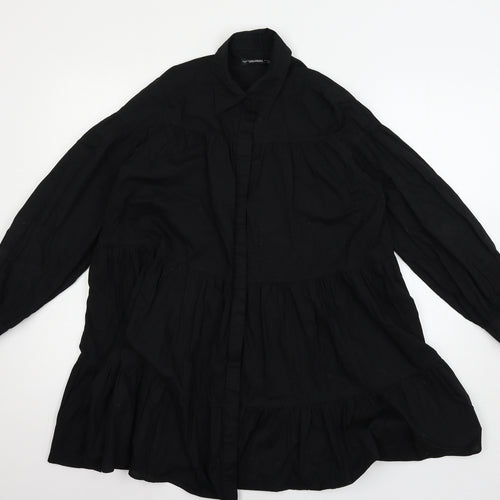 Threadbare Womens Black   Basic Button-Up Size 8