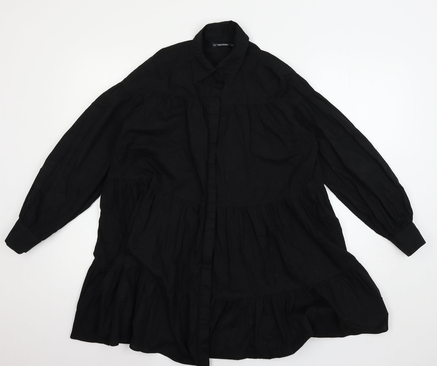 Threadbare Womens Black   Basic Button-Up Size 8
