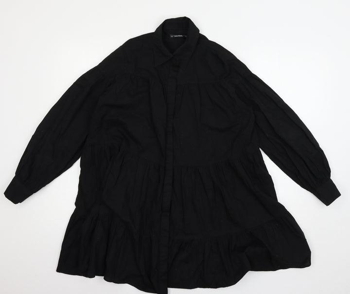 Threadbare Womens Black   Basic Button-Up Size 8