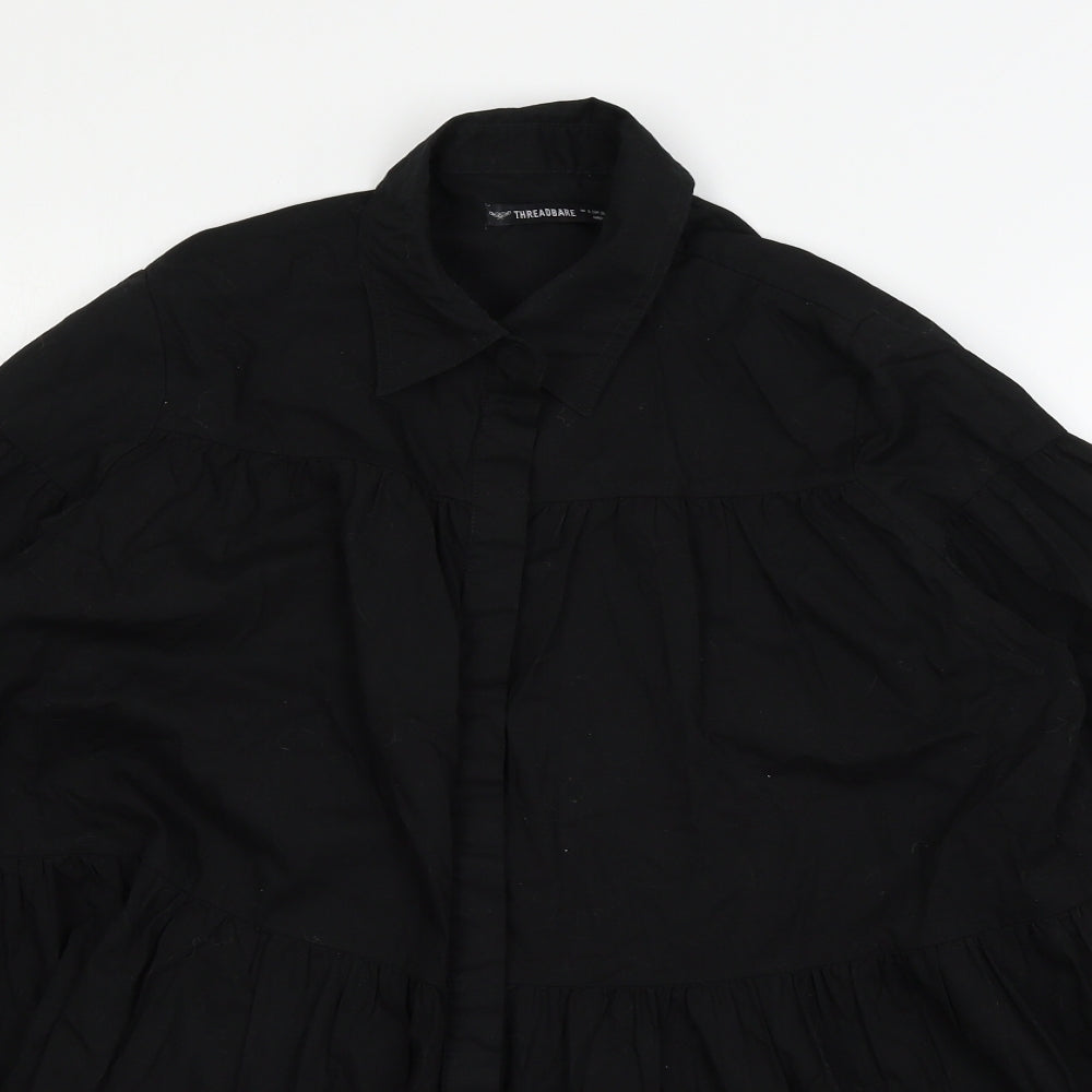 Threadbare Womens Black   Basic Button-Up Size 8
