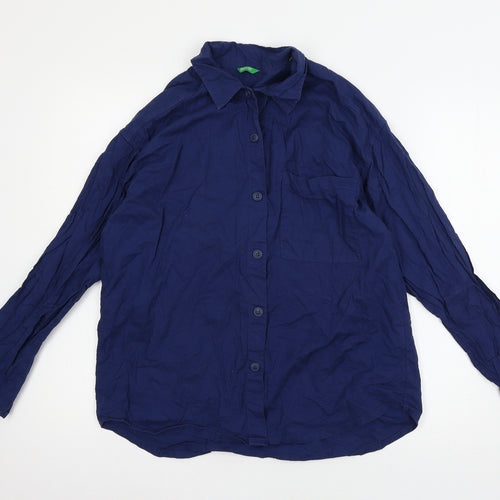 Made in Italy Mens Blue    Button-Up Size XS