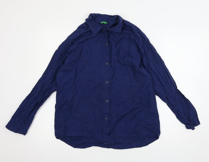 Made in Italy Mens Blue    Button-Up Size XS