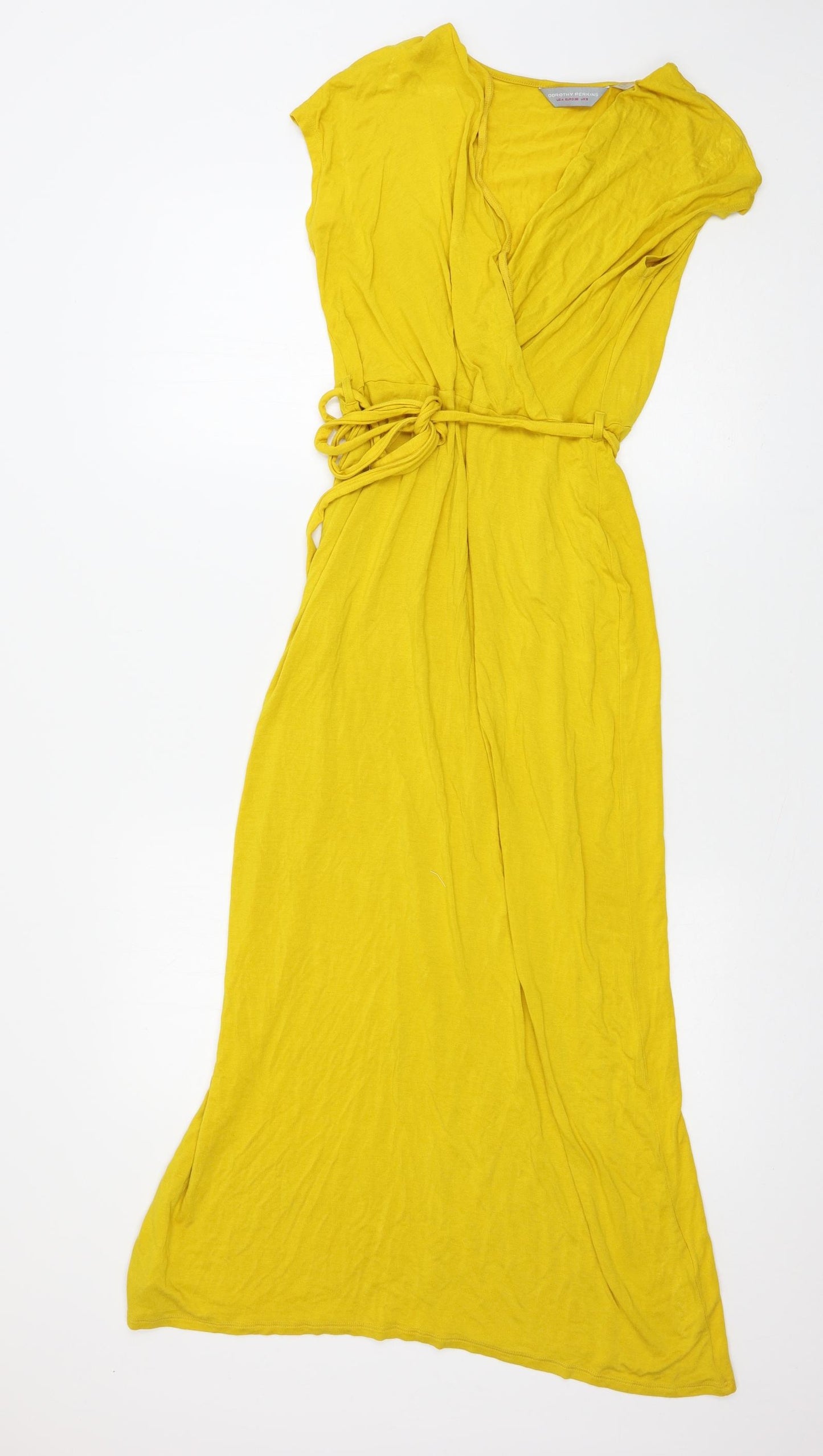Dorothy Perkins Womens Yellow  Jersey T-Shirt Dress  Size 8