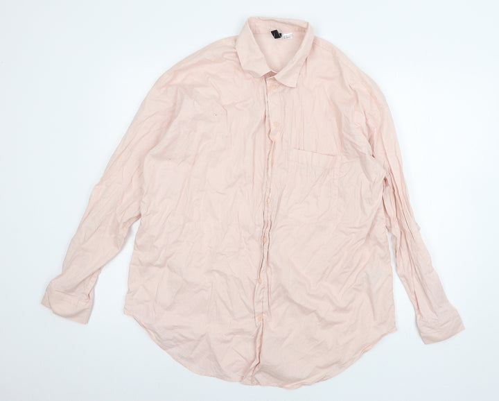 H&M Mens Pink    Button-Up Size M