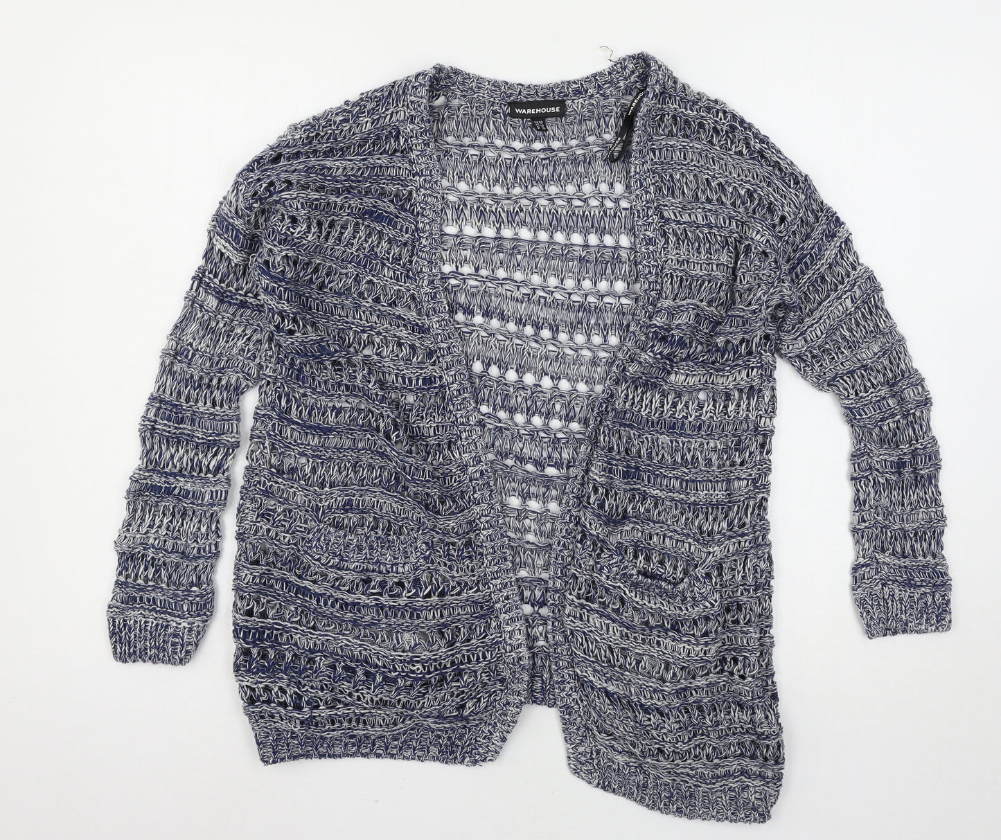 Warehouse Womens Blue  Knit Cardigan Jumper Size 10