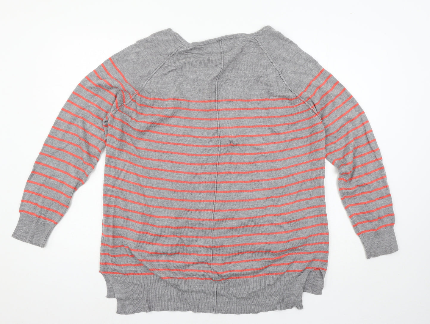 Papaya Womens Grey Striped Knit Pullover Jumper Size 16